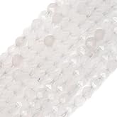 BEADIA Faceted Natural White Agate Stone Round Beads 6mm 36cm/Strand for Jewelry Making