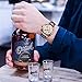 BUREI Men's Elegant Chronograph Watch with Date Display and Brown Leather Strap Business Luxury Sport Rose Gold Quartz Analog Watch for Men