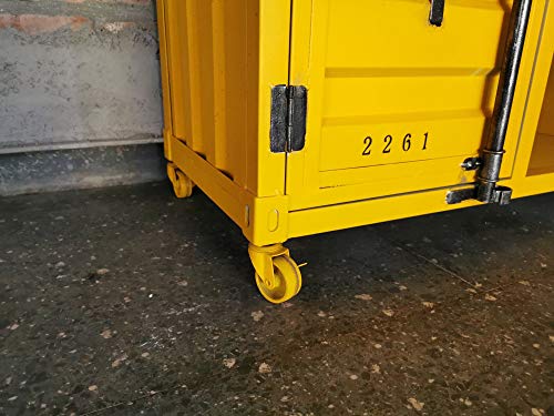 Diwhy Retro Vintage Tv Cabinet Container Style with 2 Doors and Shelve Industrial Design bar Decorate Cabinet Yellow - Thumbnail 3