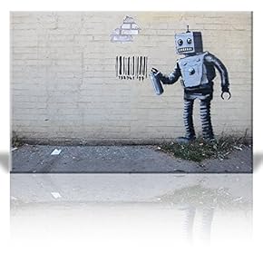 Print Robot Spray Paint Barcode Street Art Guerilla...