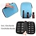 Hipiwe Hard Shell Essential Oil Carrying Case Holds 12 Bottles (Can hold 5ml, 10ml, &10ml Rollers) Travel Size Essential Oils Bag Organizer (Blue)