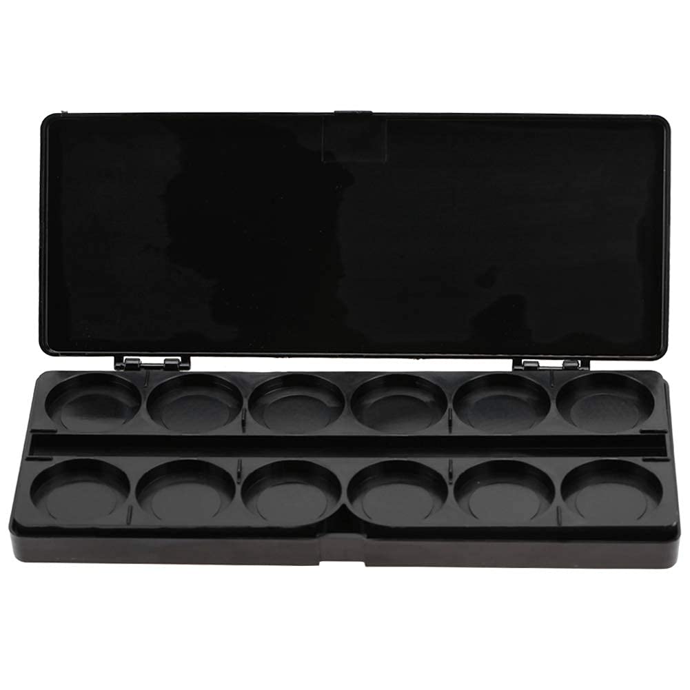 24 Grid Paint Palette Nail Pigment Palette Box Nail Art Palette Tattoo Pigment Palette for Color Mixing(Black)