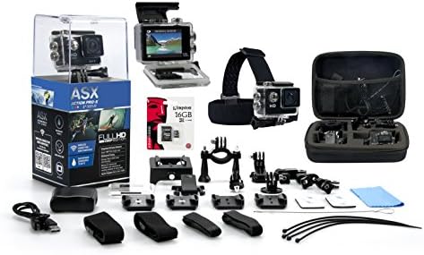 ActionPro-X Bundle - 1080p Full HD WiFi Sports Cam-16gb Mem - Shockproof Case – 2” Screen - WiFi - 12MP 170 Degree Wide Angle Lens - 20 Piece Acc Kit