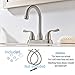Hotis Commercial Two Handle Stainless Steel Brushed Nickel Bathroom Faucet, Lavatory Bathroom Faucets Without Pop-Up Drain