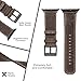 top4cus Genuine Leather Band iwatch Strap Compatible with Apple Watch Series 6, SE, 5, 4, 3/2/1 and Sport Edition, Stainless Steel Clasp (42mm, Retro Coffee Brown)