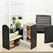 Adjustable Wood Office Desktop Organizer Display Shelf, Tabletop Bookcase, Black