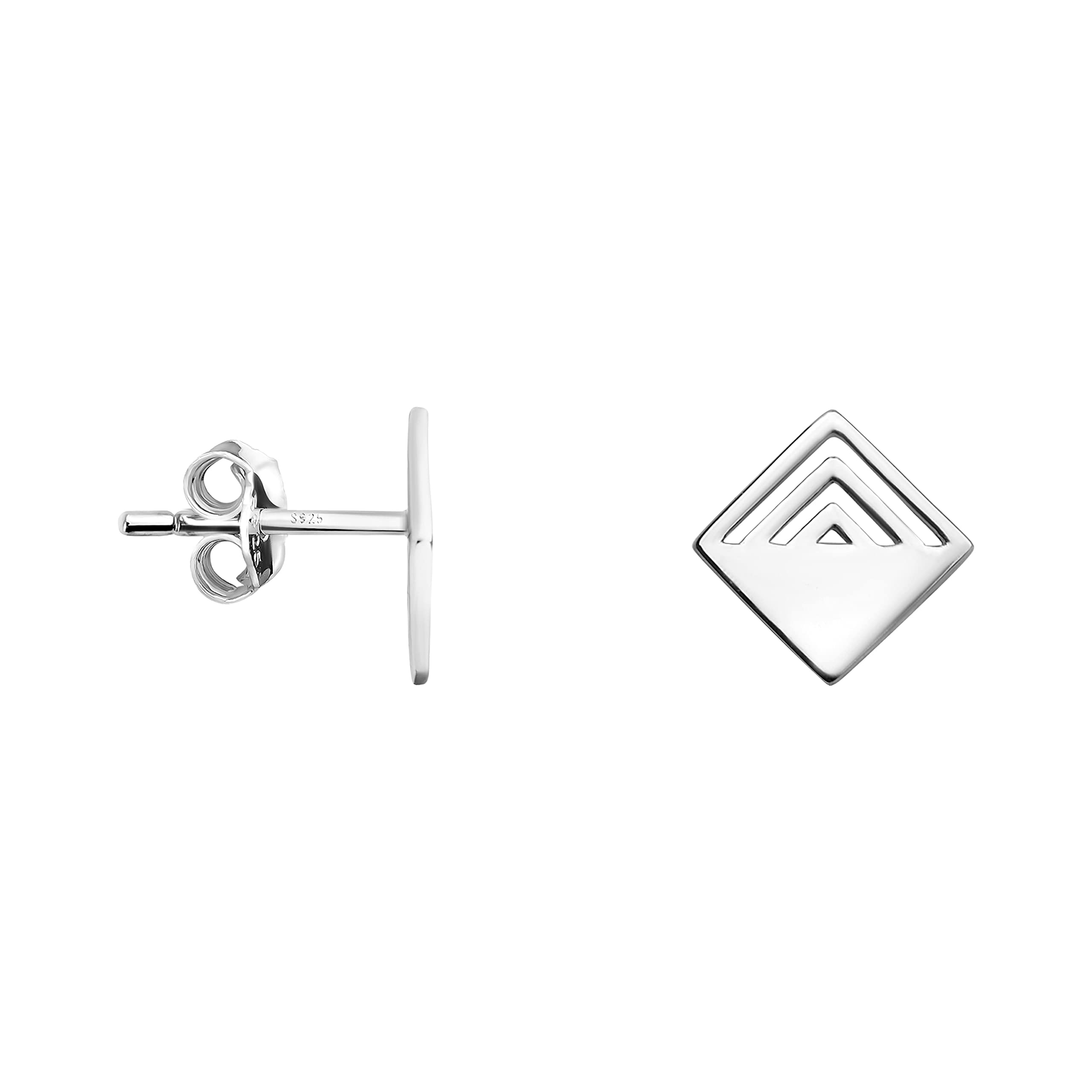 SOFIA MILANI - Women's Earrings 925 Silver - Rectangle Stud Earring - E1412
