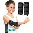 Pediatric Elbow Brace Splint Child Kids Arm Immobilizer Cubital Tunnel Syndrome Ulnar Nerve Entrapment Toddler Anti Thumb Stop Finger Sucking Arm Restraint Brace (2 PCS)