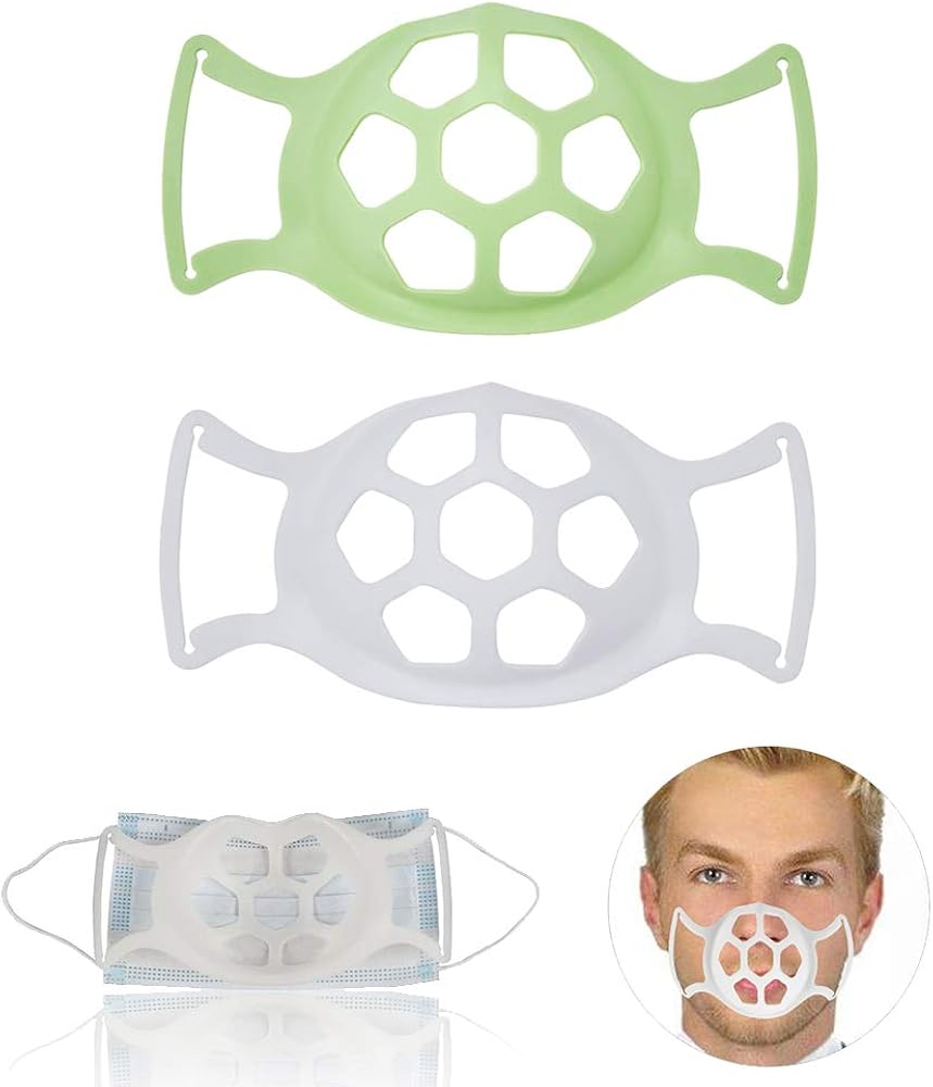 2Pcs 3D Mask Bracket, Silicone Face Inner Support Frame for Comfortable ...