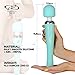 Therapeutic Wand Massager - Handheld Cordless and Powerful - 8 Speeds and 20 Patterns - USB Rechargeable - Magic Recovery Effect for Body - Back Neck Shoulder Feet - Turquoise