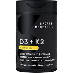 Sports Research® Vitamin D3 + K2 with Coconut MCT