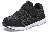 D.SEEK SC301 Toddler Hook&Loop Sneakers Litter Boys and Girls Running Shoes BK-8