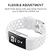For Fitbit Charge 2 Bands, Adjustable Replacement Sport Strap Bands for Fitbit Charge 2 Smartwatch Fitness Wristband Soft Silicone All White Small