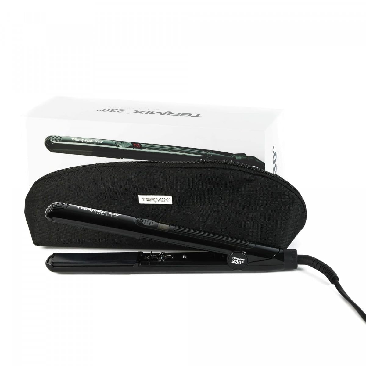 Termix 230º Black Edition Straighteners Hair Straighteners with Ceramic Plate Technology Digital Temperature Regulation System Infrared System Nanotechnology Reduces Frizz and Keeps Hair Smoother For Longer