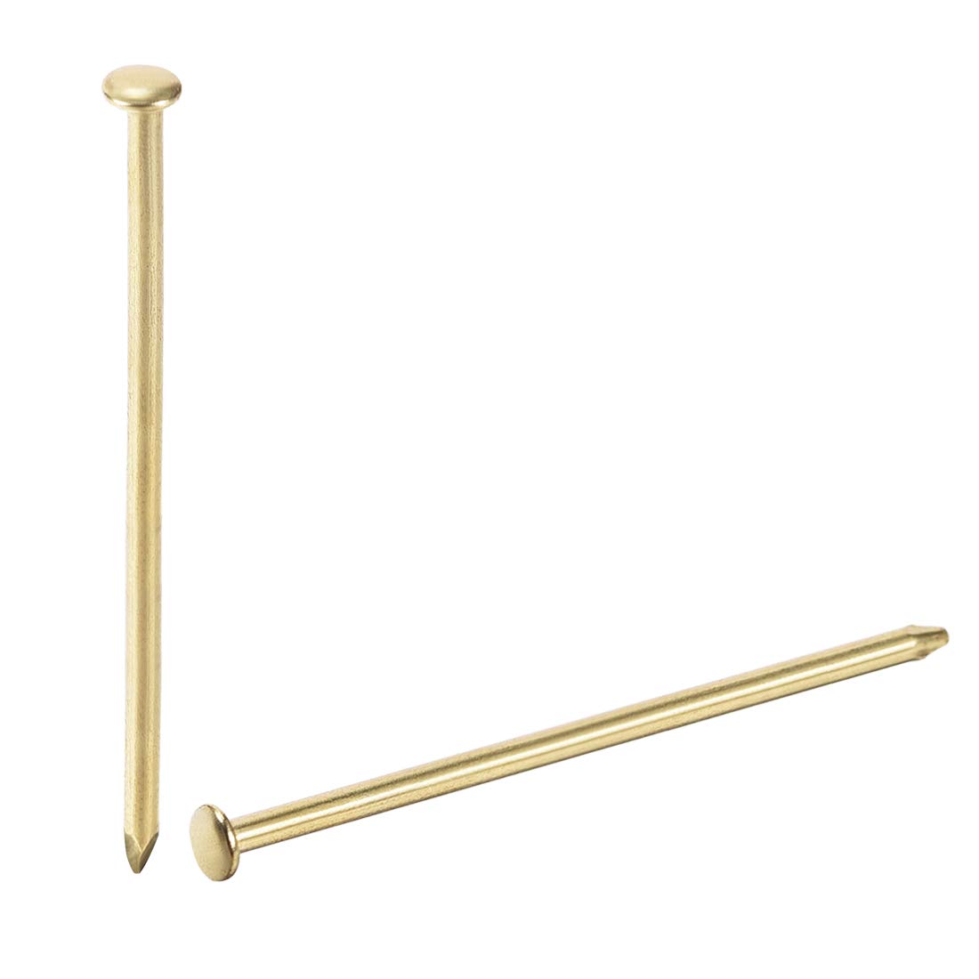 sourcing map Small Tiny Hardware Nails Iron 1.2X30mm(DXL) for DIY Decorative Wooden Boxes Accessories Gold Tone 200pcs