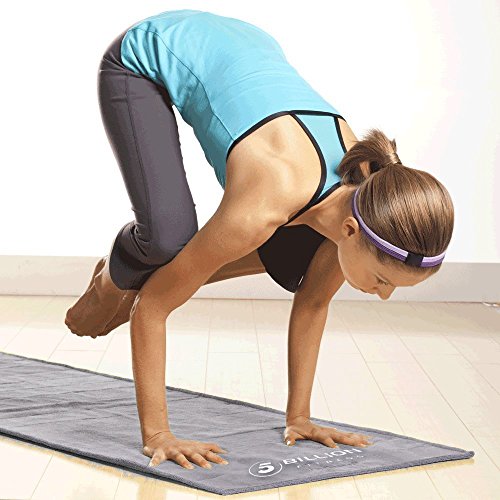 5BILLION Microfiber Yoga Towel for Yoga Mat - 72" X 24" - Gray - Hot Yoga Towel, Bikram Yoga Towel, Ashtanga Yoga Towel - Thumbnail 7