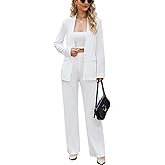 Aotasely Women's 2 Piece Suits Business Casual Outfits Straight Wide Leg Pants Suits Professional Office Work Outfits
