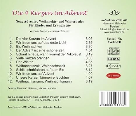 Die 4 Kerzen Im Advent Amazon Com Music