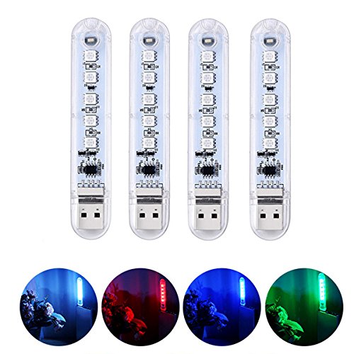 Hitommy LUSTREON Mini USB 2W SMD5050 RGB 5 LED Camping Night Light for Power Bank Notebook Computer DC5V