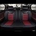 Super PDR 13pcs Bucket seat Covers Anti-Slip Backing PU Leather car seat Covers Cushions 5 Seats Full Set for Most Cars,suvs,Vans Trucks(Wine Red, L)