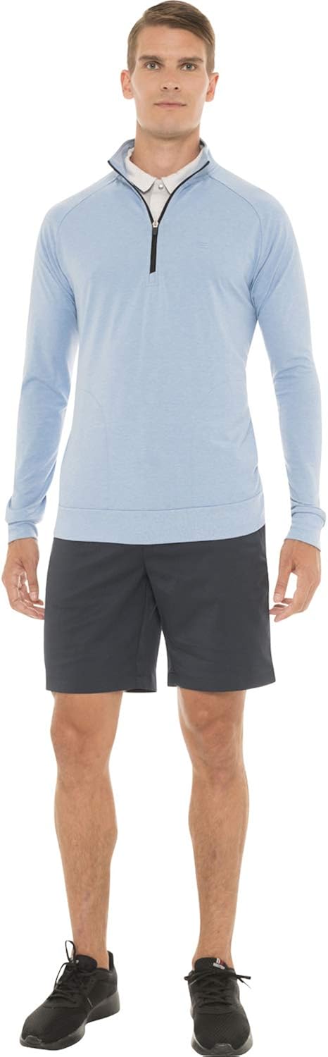 Mens Lightweight Dry Fit Pullover - Long Sleeve Half Zip Golf Jacket for Men: Clothing