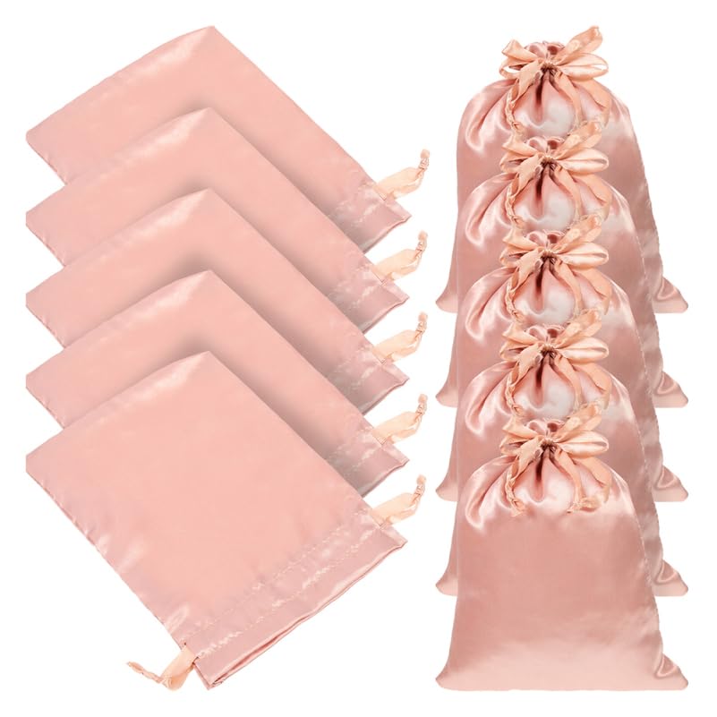 Gogogmee Satin Wig Storage Bags with Drawstring Portable 5.91X3.94X0.20In Soft Hair Extension Organizer Travel and Home Use Silk Pouches for Protective Wig Storage