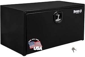 BUYERS PRODUCTS COMPANY Buyers Products 1734305 Black Steel Underbody Truck Box With 3-Point Compression Latch, 24 x 24 x 36 Inch, Made In The USA, Tool Box For Bed of Truck