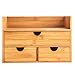 Ancona Life Desktop Organizer 3-Tier Mini Desk Makeup Organizer with Drawers Bamboo Brown