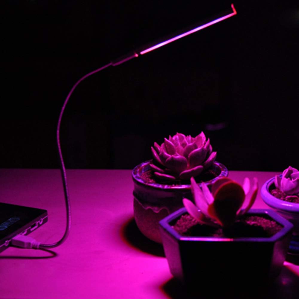 LED Plant Grow Light, Portable 14LED USB Plant Growth Lamp Flowering Vegs Potted Hydroponics Fill Light for Greenhouse Plants Garden Hydroponic Aquatic Plants Type 1