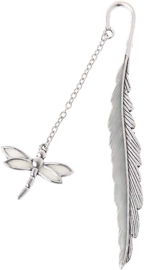 Wanfor Glow in The Dark Luminous Book Marker Creative Feather Dragonfly Bookmark Label School Office Stationery