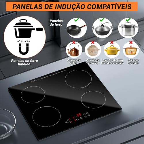 Cooktop Inducao, Cooktop Indução 4 Bocas 220V, Fogão Indução, Fogao de Inducao 4 Bocas