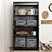 South Shore Tall 4-Door Storage Cabinet with Adjustable Shelves, Pure Black