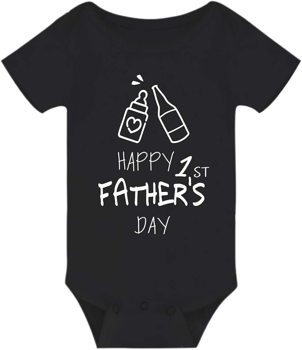 Rixin Happy Father's Day Bodysuits for Newborn Infant Boys Cotton Clothes,First Daddy Gifts