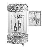KOVOT Hanukkah Metal Spinning Tea Light Holder - Menorah + Dreidel Designs Included - Glass Enclosed