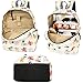 School Bookbag for Girls, Cute Pineapple Water Resistant Laptop Backpack College Bags Women Travel Daypack + 5 Pieces Canvas Floral Pencil Case