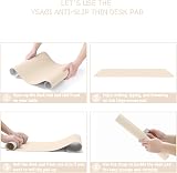 YSAGi Non-Slip Desk Pad Waterproof PVC Leather 60x35 cm Beige view 6