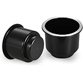 NTNEV 2PCS Insert Car Cup Holder, Recessed Drop in Plastic Cup Drink Can Holder, Elegant Chrome, Universal Automobile Interior Products, for Most Cars, Trucks, SUVs (Black)