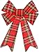 Red Tartan Plaid Bows - Large Christmas Bows Christmas Wreath Decorations - Pack of 2
