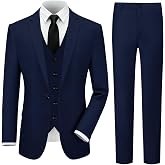 Haloumoning Boys Slim Fit 3 Piece Formal Suit Blazer Vest Pants Set Kids Tuxedo Wedding Party Outfit 5-14 Years