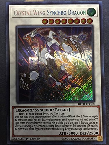 Yugioh Crystal Wing Synchro Dragon Secret Rare 1st Edition Bllr En062 Yu Gi Oh Individual Cards Collectible Card Games