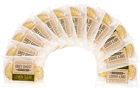 Grey Ghost Bakery Hand-topped with pearlized sugar and baked with candied lemon zest - Lemon Sugar Cookies 12 of Individually Wrapped 1.4oz 2 packs (approx 24 cookies)