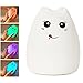 Lafedy LED Night Light Multicolor Silicone Soft Baby Light Nursery Lamp Portable Silicone Cute Night Lamp Rechargeable GIFT Night Lamp for Kids Children(GreedyCat)