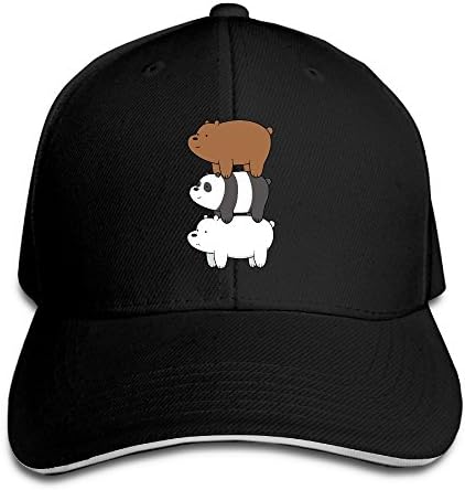Huajsu We-Bare-Bears Unisex Design Flat Hat Baseball Cap Hip-Hop Peaked Cap For Four Seasons
