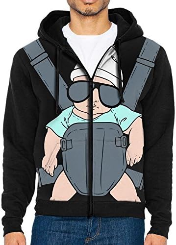 Mens Hoodies Pocket Sweatshirt Zip Up Hoodies Hooded Jackets My Cool Baby In Glasses Casual Coats