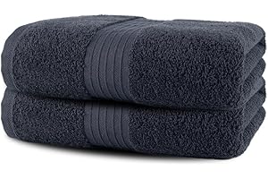 Textila Bath Sheets - 35x70 Inch Oversized 100% Cotton Towels, Super Soft, Highly Absorbent & Lightweight - Ideal for Everyday Use, Spa & Hotel (Dark Grey - Pack of 2)