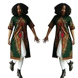 DEESEE® Women Short Sleve African Print Dress Straight Print Kaftan Dress