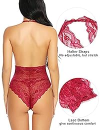 ADOME Lencería para dama Santa Claus rojo navidad, picardías, pijamas de encaje.