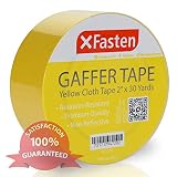 XFasten Professional Grade Gaffer Tape, 2 Inch x 30 Yards (Yellow), Colored Gaffer Floor Tape for Cables, Photography, Theater Stage Setup, and Interior Design