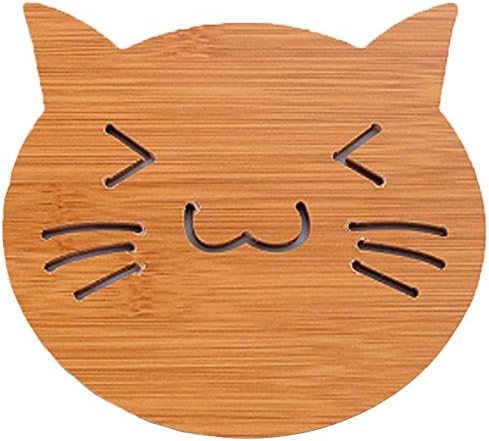 C360 Hollow Shape Coasters Wood Table Mat Creative Non-slip Insulation Kitchen Dining Accessories (Style 4)