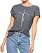 Enmeng Womens Causal Faith Printed T-Shirt Christian Graphic Tees (M, Grey)